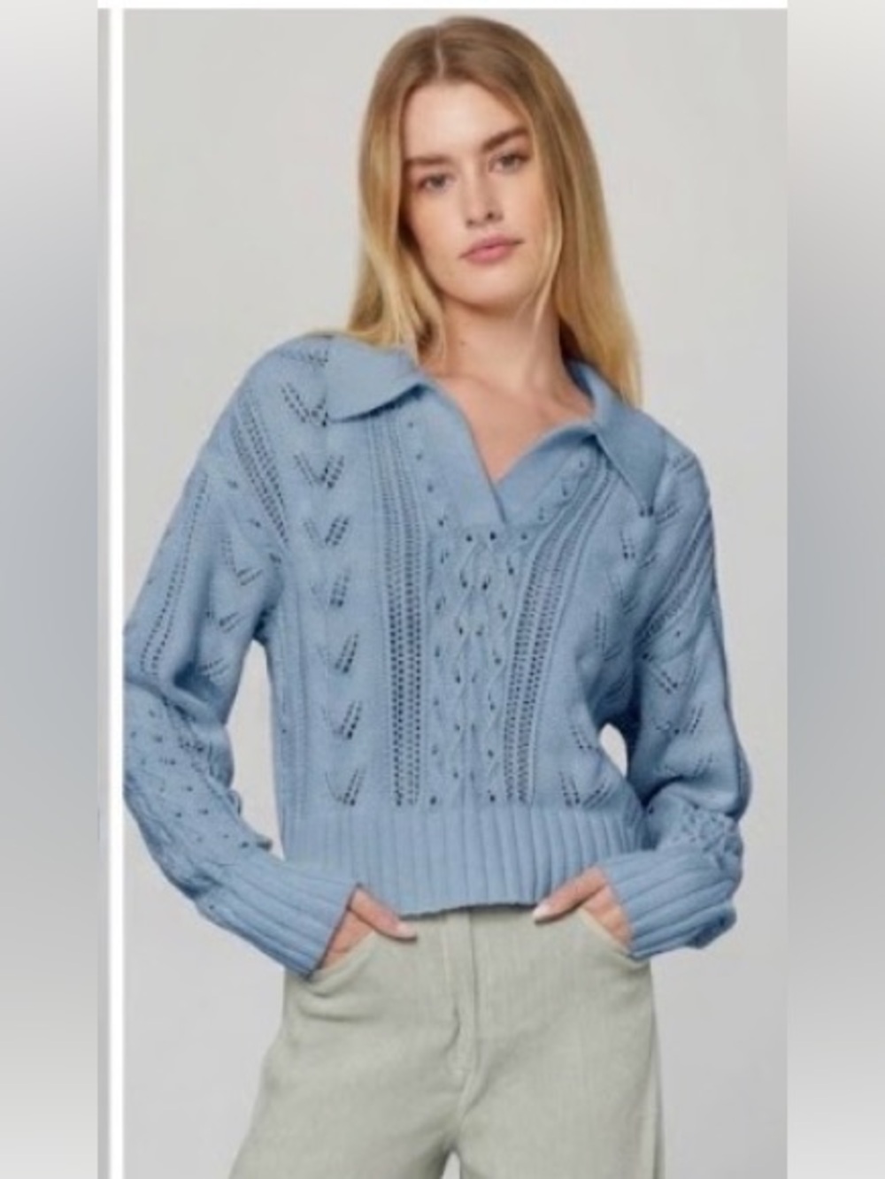 Alp-N-Rock Karin Polo Blue Sweater M NWOT